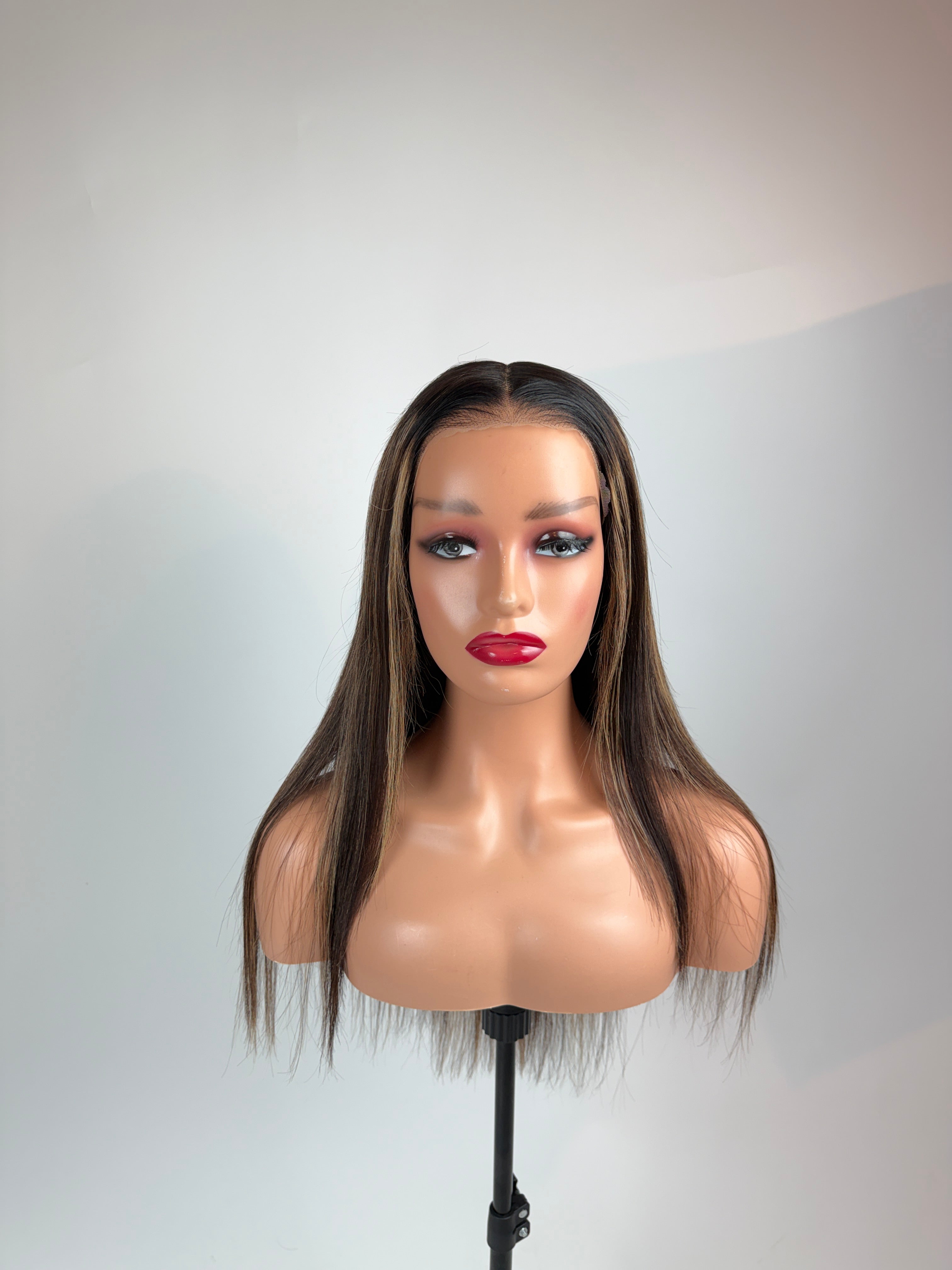 9x6 Dark Brown Blonde Highlight Glueless Lace Wig