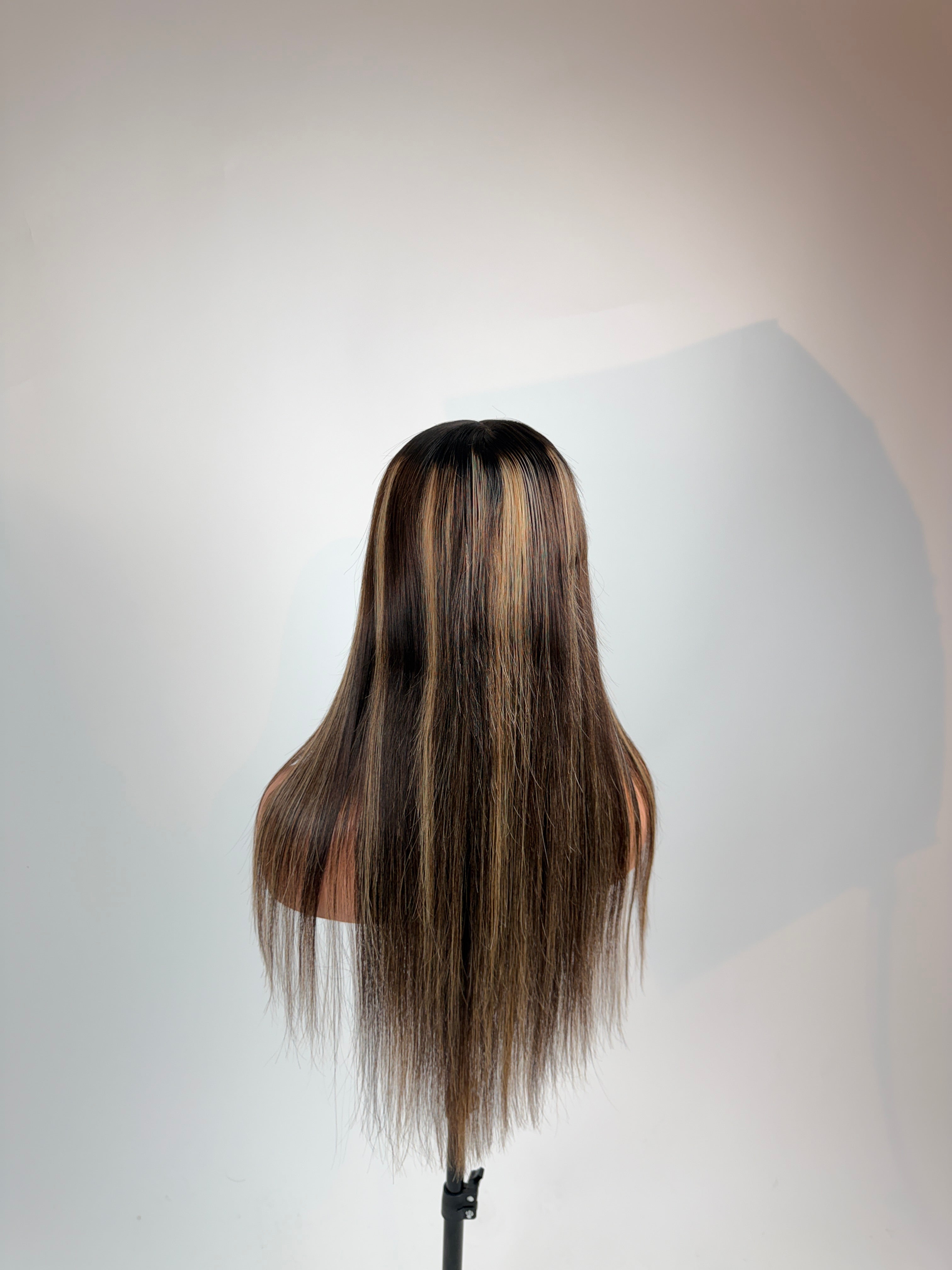 9x6 Dark Brown Blonde Highlight Glueless Lace Wig